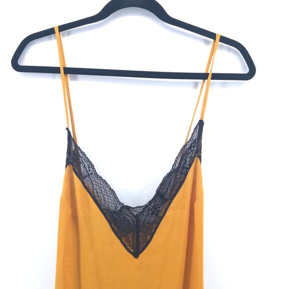 Midnight Bakery Y2K Lace Babydoll Mustard Marigold Slip Dress Mini Dress M - Picture 2 of 11